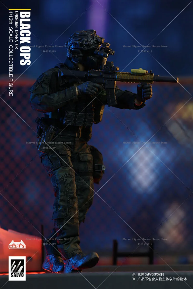 1/12 échelle noir série d'action moderne opérations spéciales Warrio 6 pouces ensemble complet figurine soldat en Stock HASUKI SA01