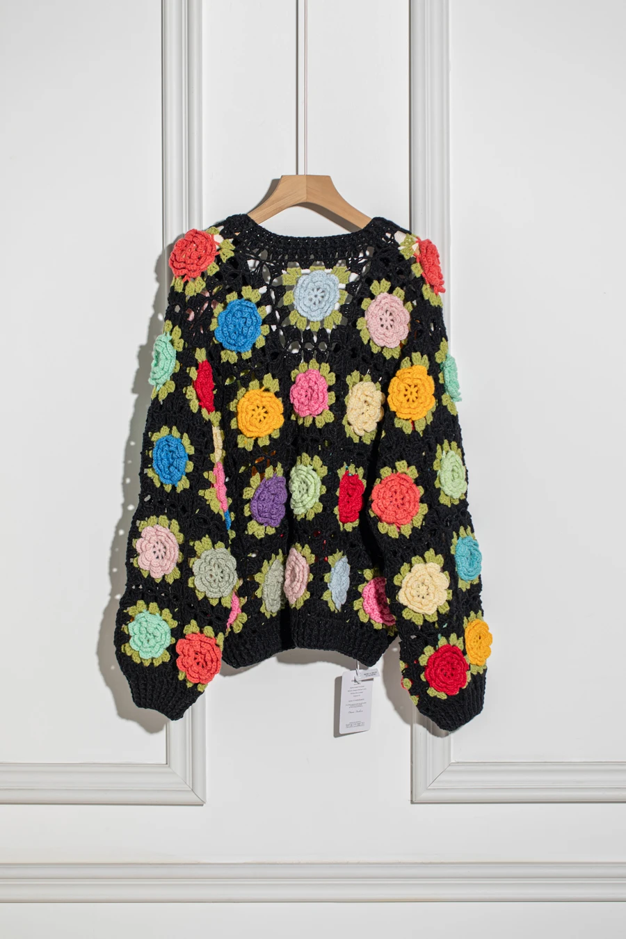 Jastie Heavy Sweater Cardigan Hand Hook Three-dimensional Flower Hollow Sweet Sweater Cardigan Jacket Luxury Design Knitted Top
