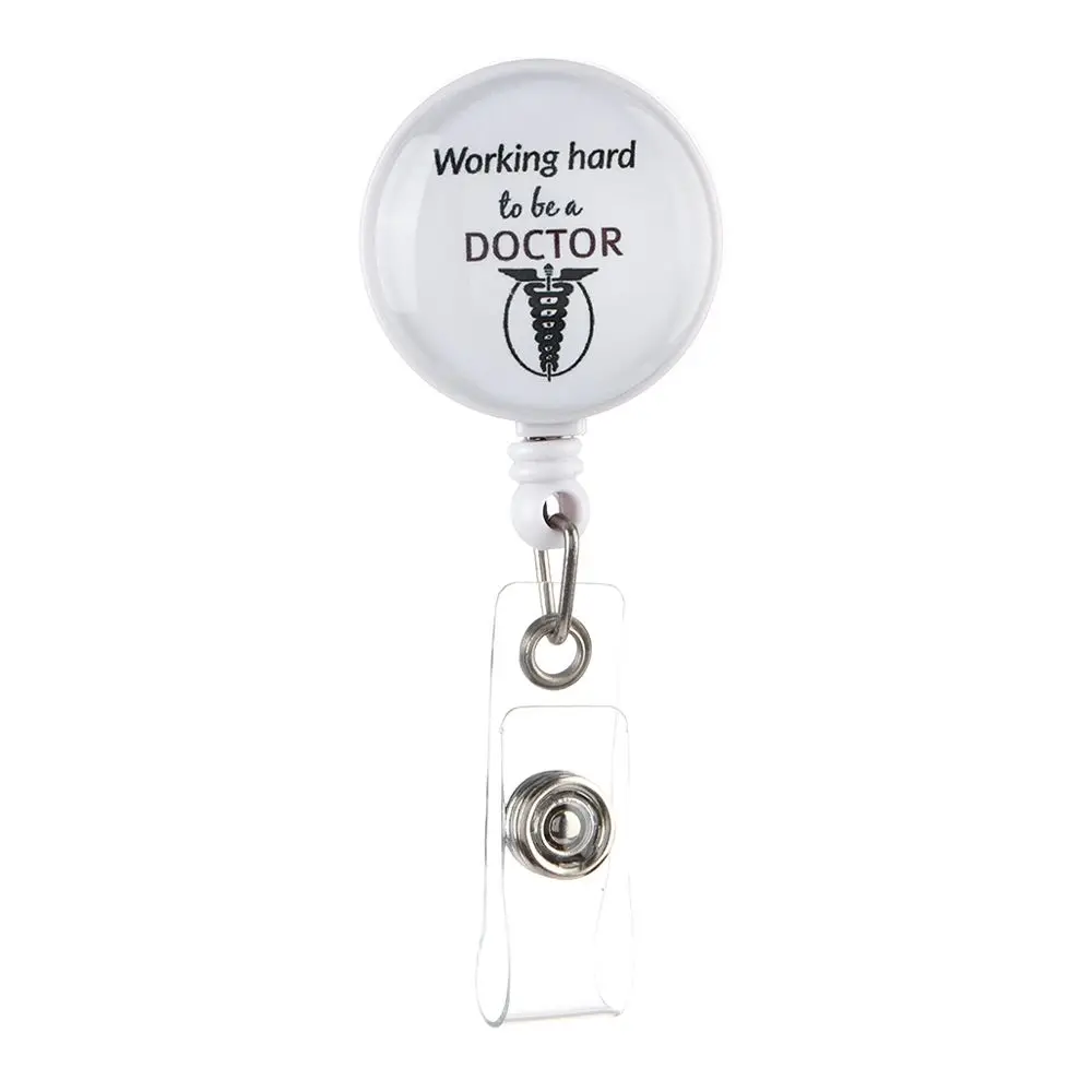 Unisex Doctors Practitioner Work Name Tag Gifts Swivel Clip Cute Nurses Retractable Badge Reel Holder for Nurse ID Name