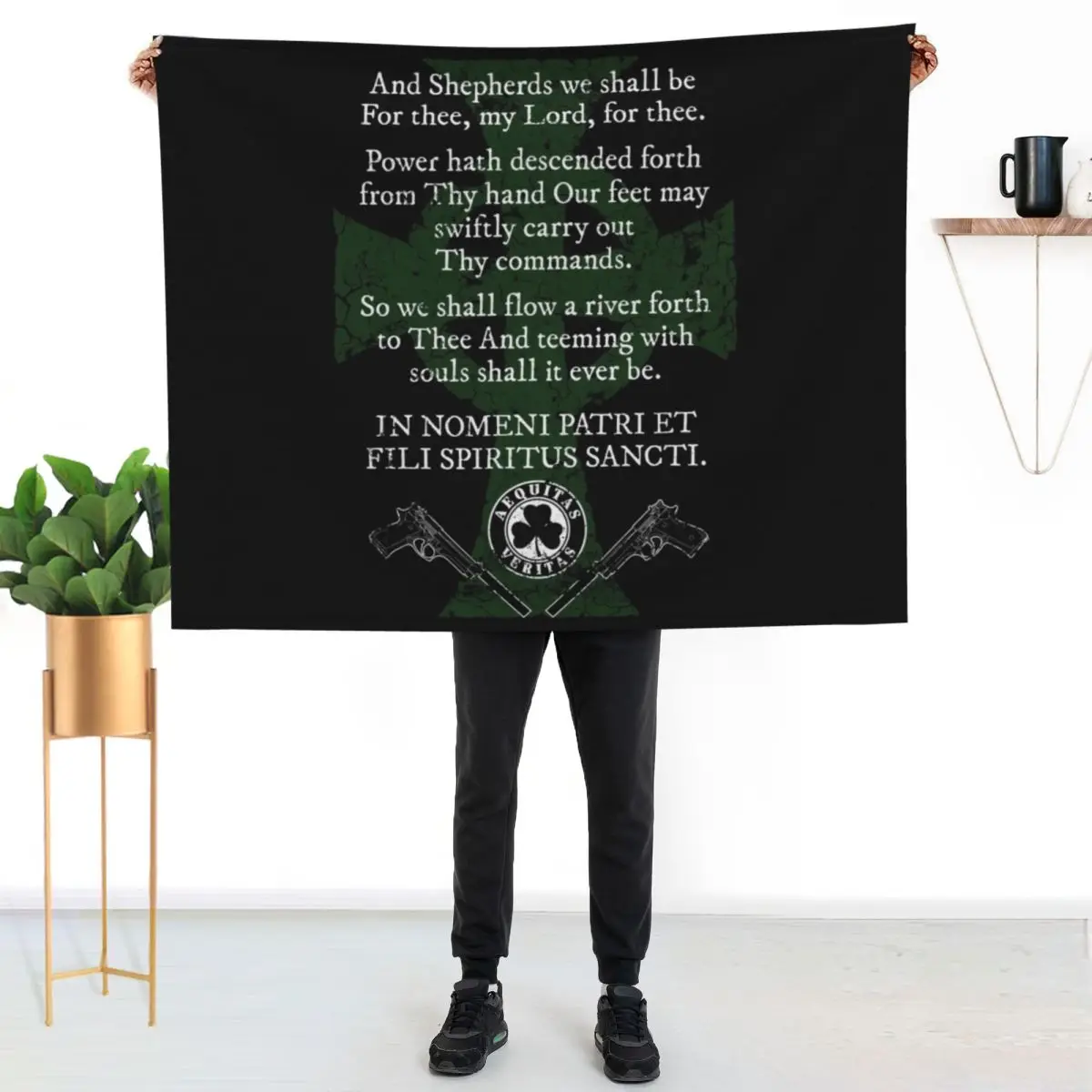 Boondock Saints prayer Throw Blanket manga Quilt Warm Thins Retros Moving Blankets