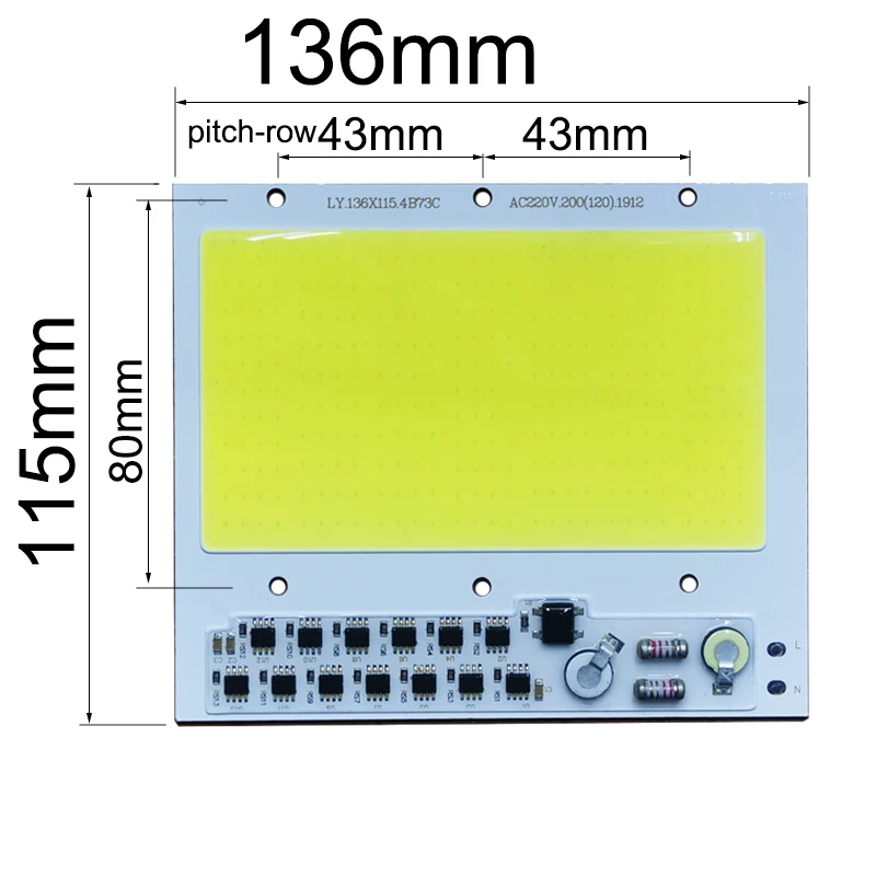 200w led chip cob lâmpada ac 220v 240v ip65 inteligente ic sem necessidade de driver diy luz de inundação lâmpada led holofote ao ar livre grânulo