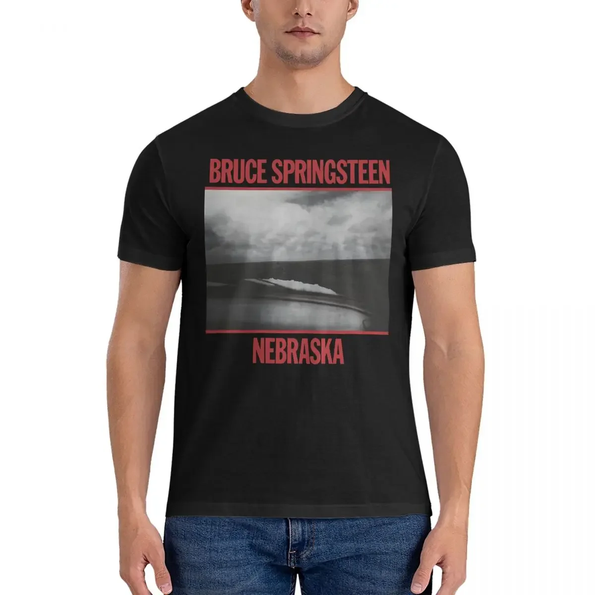 Camiseta de manga corta para hombre, camisa con estampado gráfico, estilo nebricano, Vintage, algodón, cuello redondo, Bruce, 2024