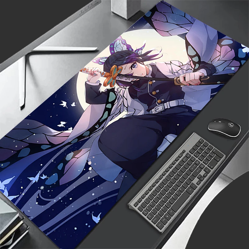 Mousepad Pattern Mouse Pad Desk Mat Computer Gaming HD Keyboard Pad D-demon Slayer Kochou Shinobu Rubber Mat Non Slip Mouse Mat