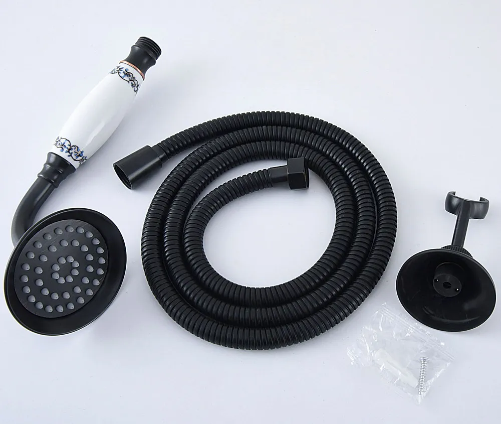 

Black Oil Rubbed Brass Bathroom Hand Held Shower Head & Wall Holder Bracket & 1.5M Shower Hose Set 2hh075