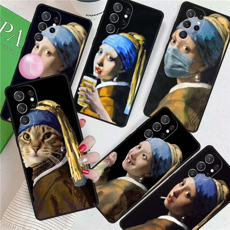 Girl With A Pearl Earring For Samsung Galaxy S24 Ultra S21 S22 S8 S9 S10E Note 10 20 Plus FE S23 Phone case Cover Coque