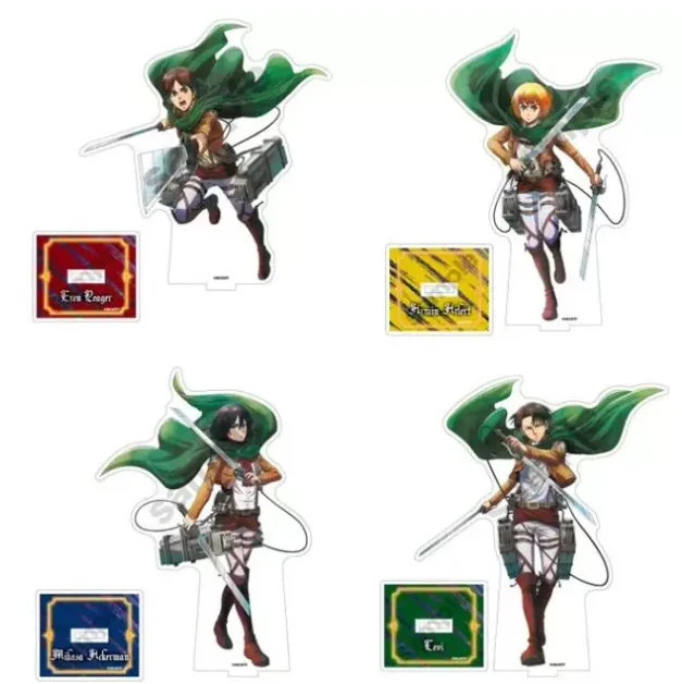 Anime Attack on Titan Levi Ackerman Eren Jaeger Stand Figure Acrylic Model Plate Cosplay Props Collection Desktop Decor Gifts MO