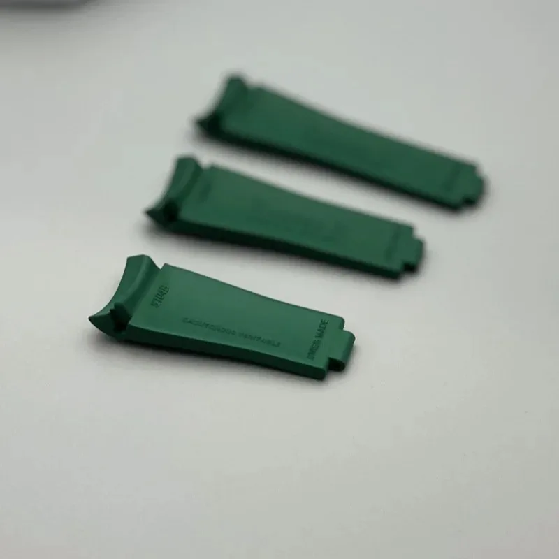 حزام مطاط FKM ذو نهاية منحنية لآلة الغواصة على طراز رولكس | حزام غوص مقاوم للماء مقاس 20 مم لليخوت ساكن البحر باللون الأسود #3