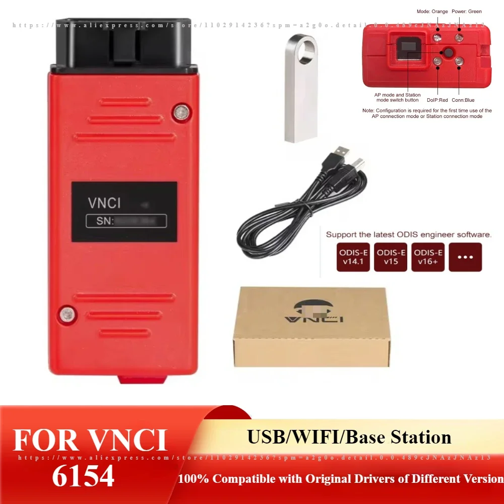 FOR VNCI Auto Diagnostic Tool Support CAN FD and DoIP Protocol for VWAudi VAG Group from 1995 to 2024 Better Than SVCI 6154 Tool