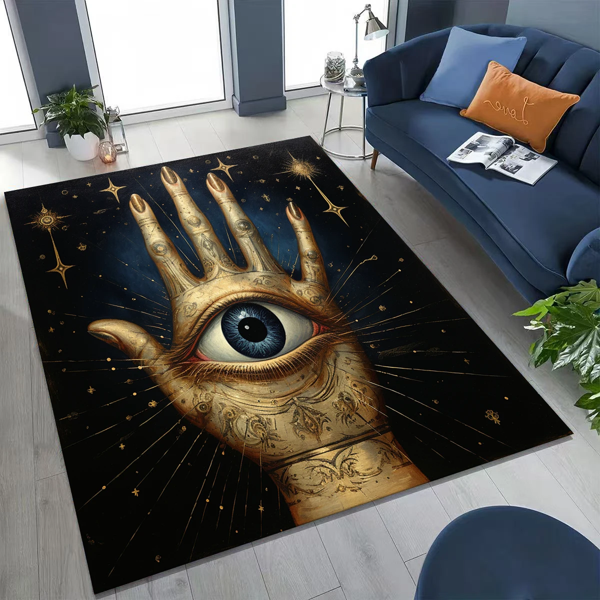 

Beauty Eye of Providence Freemasonry Evil Eyes Rug for Bedroom Living Room Sofa Home Doormat Decor,Kids Play Non-slip Floor Mat
