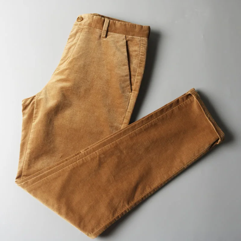

Busin Casual Corduroy Pants Men's Loose Straight Leg Autumn Winter Youth Stripe Velvet Long Pants Tailored Sample Goods