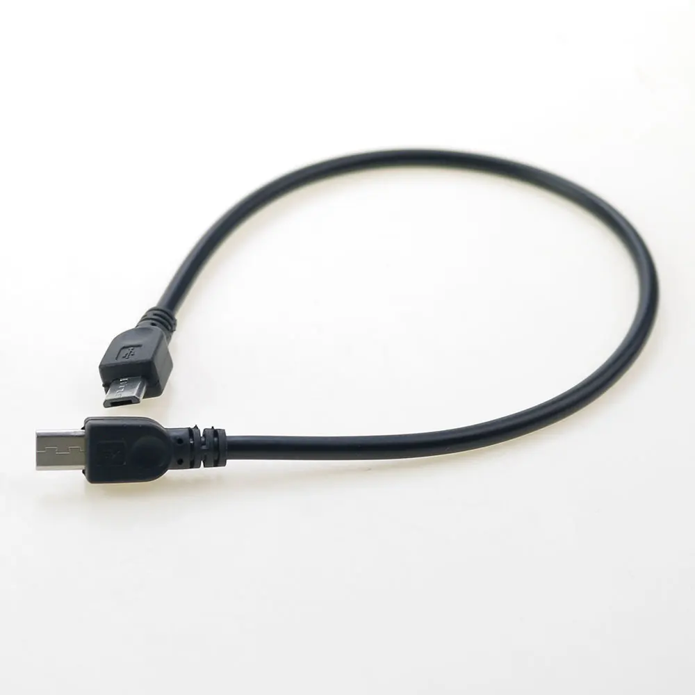 1pc OTG Adapter Data Cable 30cm Micro USB Male To Micro Male 5Pin Converter Black Color