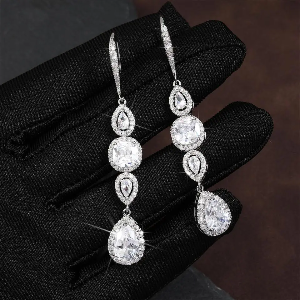 ZAKOL Wassertropfen Micro Intarsien Zirkon Elegante Exquisite Baumeln Ohrringe Für Frauen Klassische Mode Charme Schmuck Zubehör – Detail 8