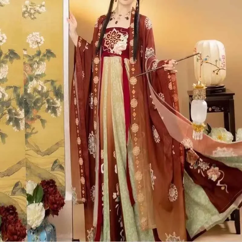 Duży rozmiar chińskiej sukienki Hanfu kobiety ponadgabarytowy kostium starożytne garnitury Tang Hanfu nadaje się dla pań chińska tradycyjna sukienka