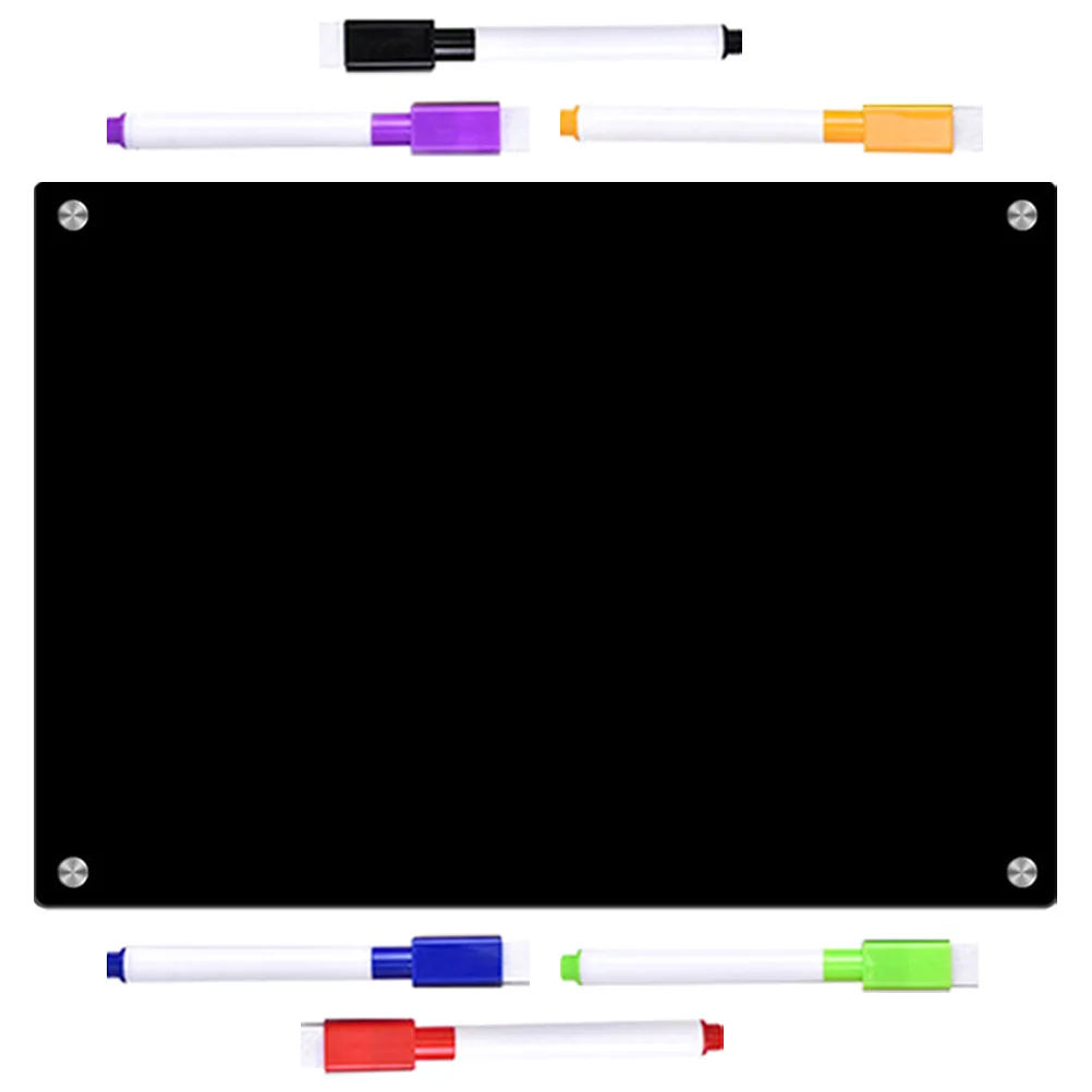 Rewritable Message Board Refrigerator Kitchen Supplies Black Acrylic Small Dry Erase Boards