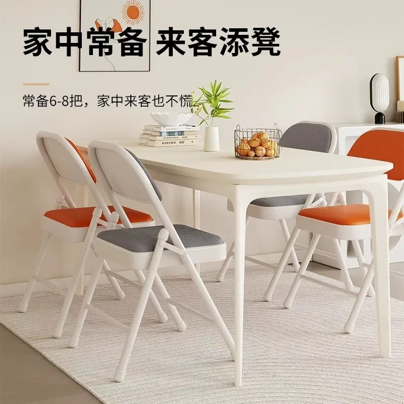 Compact Foldable Multi-Purpose Chair with Backrest for Home Office Meeting Computer Dining Bedroom Space Saving