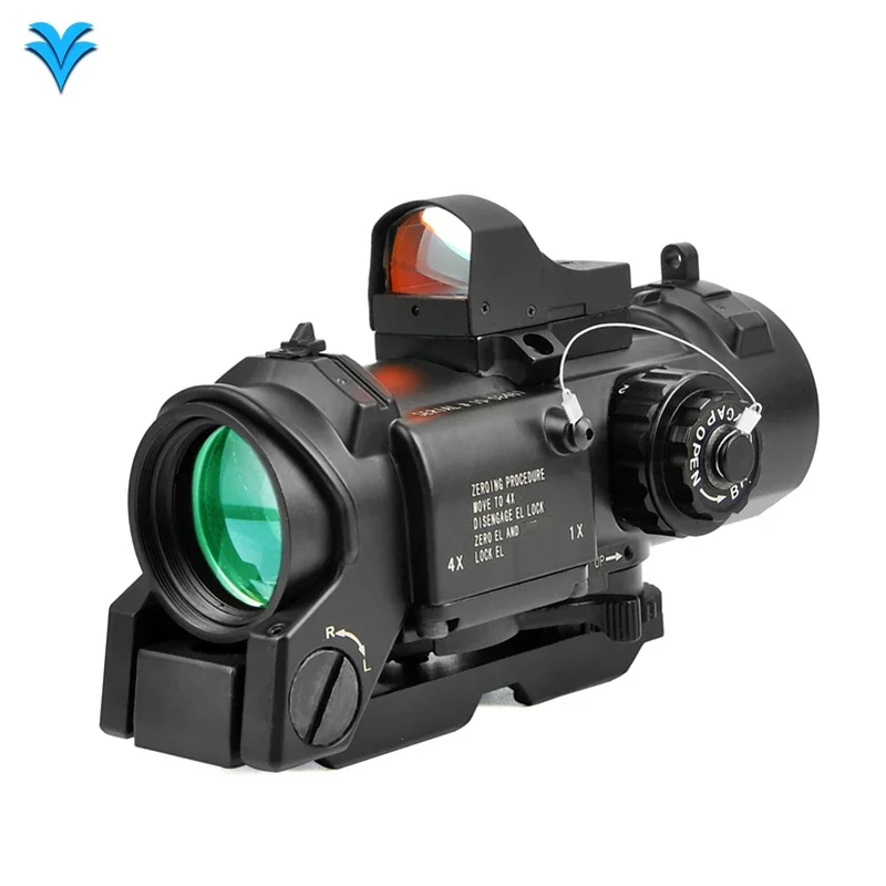 Luger 1x-4x Fixed Dual Purpose Scope With Mini Red Dot Scope Red Dot Sight for Outdoor Hunting