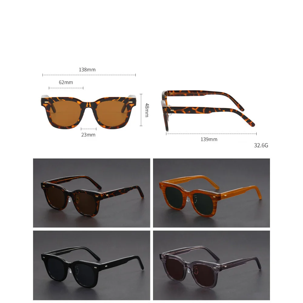 Zweifarbige Brille mit dickem Rahmen, handgefertigt, Retro-Stil, literarische Myopie-Brille für Herren, quadratischer Rahmen, Anti-UV-Sonnenbrille mit kleinem Rahmen – Detail 1