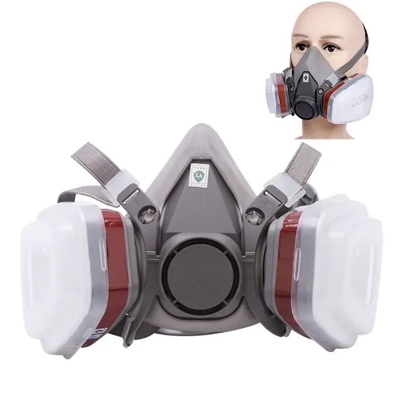 6200 7 in1 Gas Mask Gas-Proof Half Face Mask Series Combination Matched with 6001/2091/5n11 Filters Chemical Organic