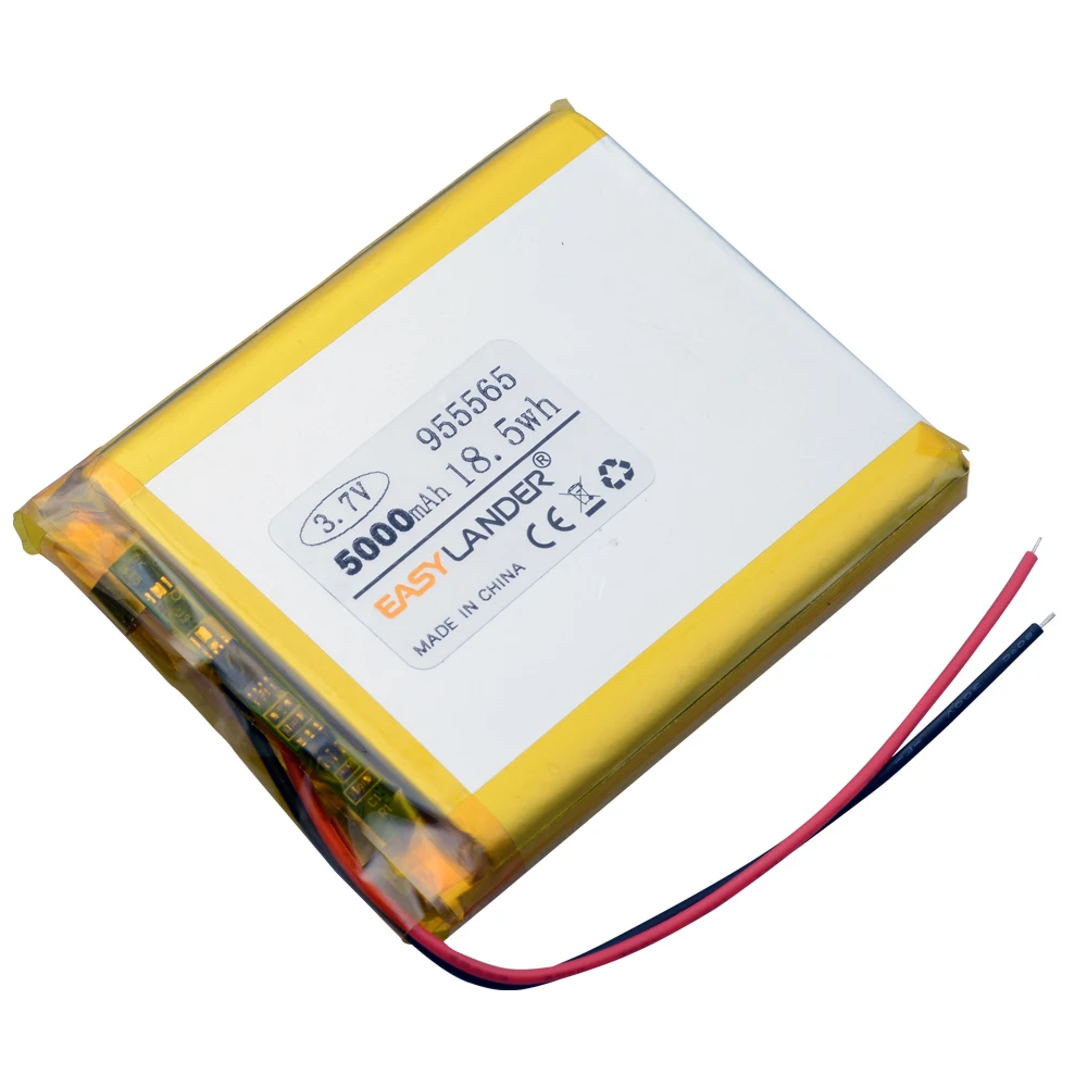 PH JST XH 1.0 1.25 1.5 2.0 2.54 التوصيل 955465 955565   3.7 فولت 5000 مللي أمبير بطارية ليثيوم بوليمر قابلة للشحن تستخدم لنظام تحديد المواقع DVD DVR