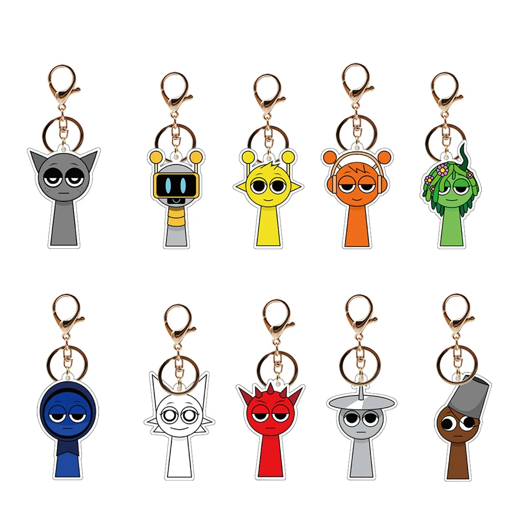 

Cartoon Sprunki Keychainacrylic Sprunki Oren Raddy Gray Brud Vineria For Child Pendant Keyring Key Chain Jewelry Fans Gifts