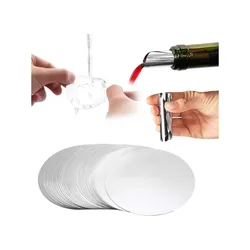 50/100/150/200Pcs 3 Inch Silver Wine Pourer Discs Drip-Proof Drop Drip Stop Pouring Pour Spout Pour Wine Thin Slice