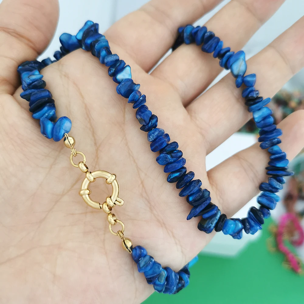 Boho Anker-Halskette für Damen, Muschel-Choker, Edelstahl, Geometrische Kette, Basic DIY, Goldfarben, PVD, Wasserdicht, Großhandel – Detail 2