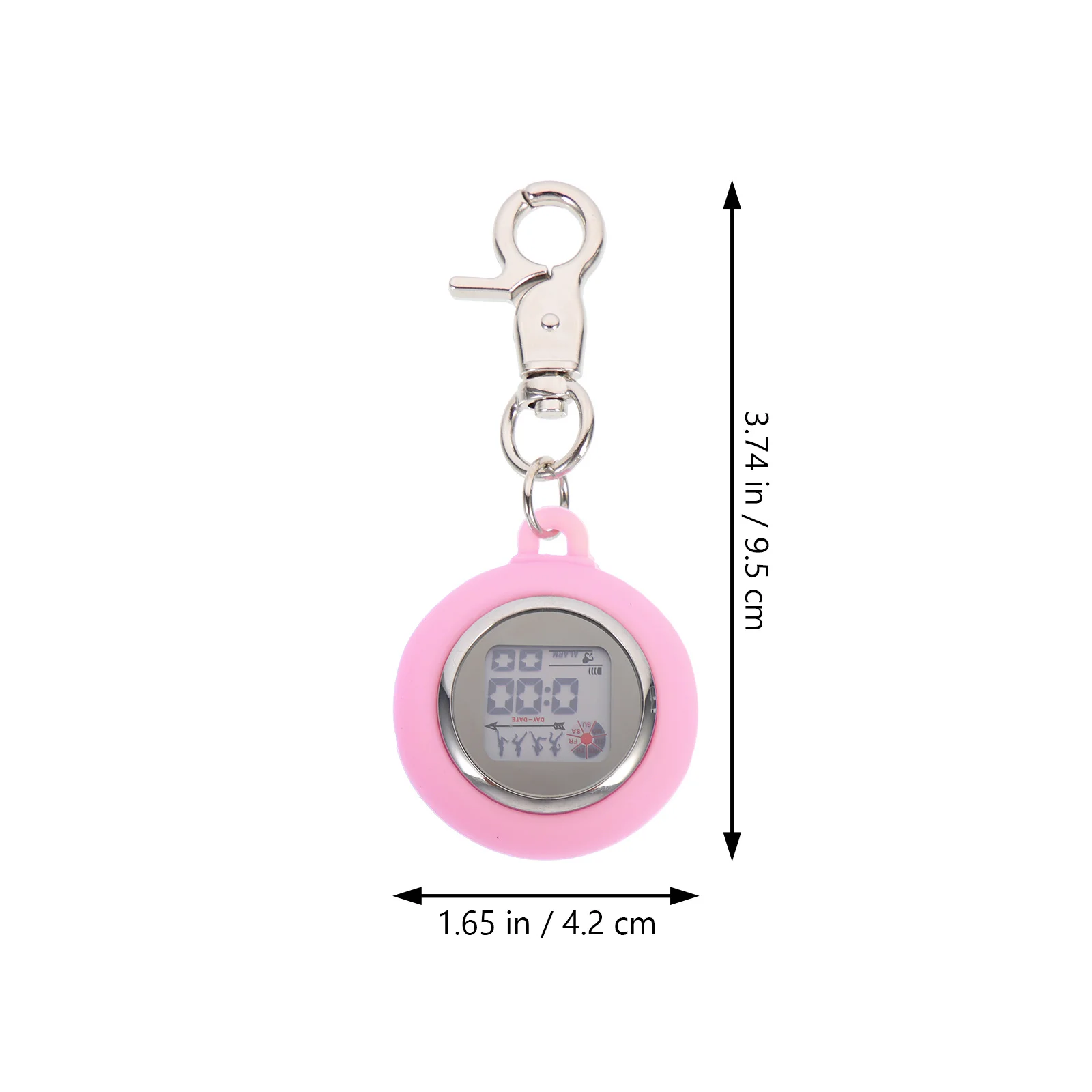 Digital Nurse Pocket Watch Alloy Waterproof Retro Clip On Chest Hanging Watch For Women Men Vintage Style Keychain