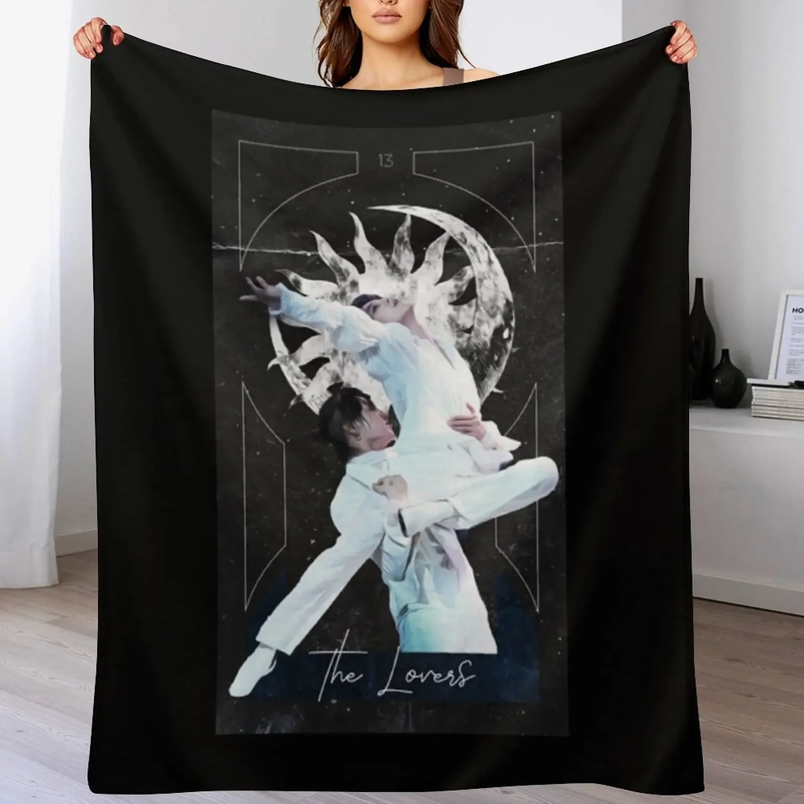 

Jikook , The Lovers Tarot Card Throw Blanket Multi Purpose Soft Warm Blanket for Home Travel