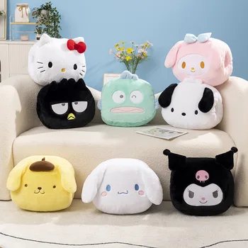 Cinnamoroll Hello Kitty Anime Kawaii Kuromi My Melody Cartoon Hand Warmer Plush Pillow Cushion Cute Three-Dimensional Backrest