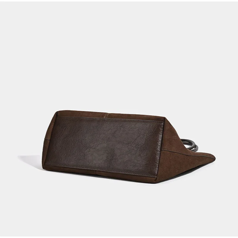 Unterarm-Umhängetasche aus Wildleder mit passender Geldbörse, große Kapazität für Damen, Alltags-Pendler-Einkaufstasche, einfarbige Vintage-Handtasche für Damen – Detail 6