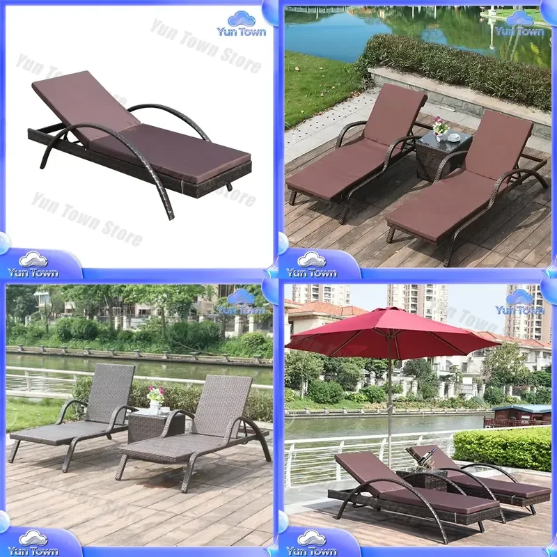 Rattan Lounge Chairs for Swimming Pool Courtyard Scenic Area Hotel Bathroom Seaside Outdoor Furniture Modern Patio Chair