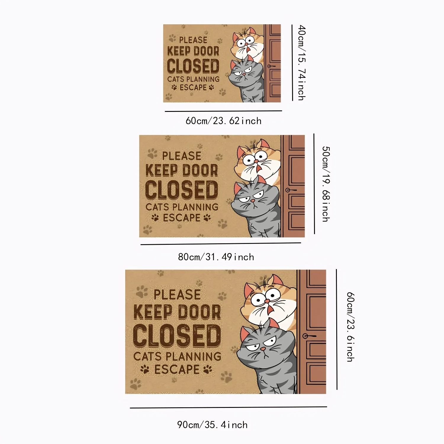VIKAMA Cartoon Cute Carpet Cat Floor Mat Door Mat Welcome Carpet Outdoor Carpet Rug For Bedroom Living Room Carpet Washable Carp view 6