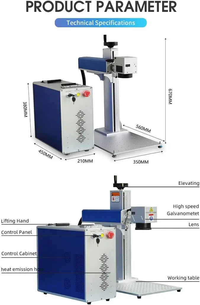For Portable Split 20W Fiber Laser Jewelry Machine With Factory Price Fiber Laser Marker Fiber Laser Engraver
