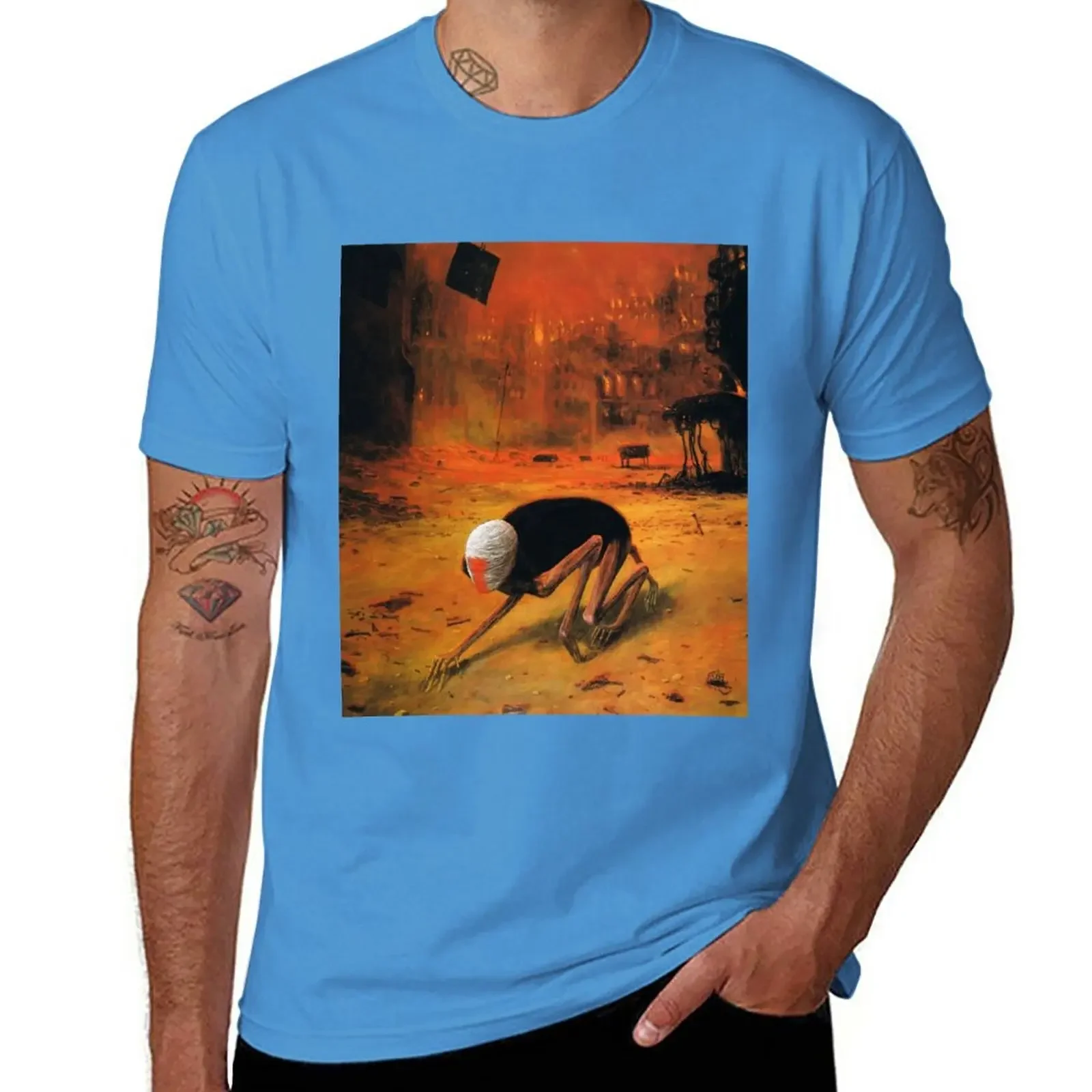 2024 New Beksinski art T-Shirt tops custom t shirts mens graphic t-shirts streetwear Casual T-shirts  printing t-shirt