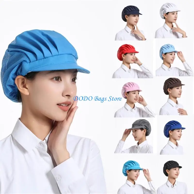 

Safety Chefs Hat Breathable Mesh Top Headcover Protective Hair Net Hat For Worker