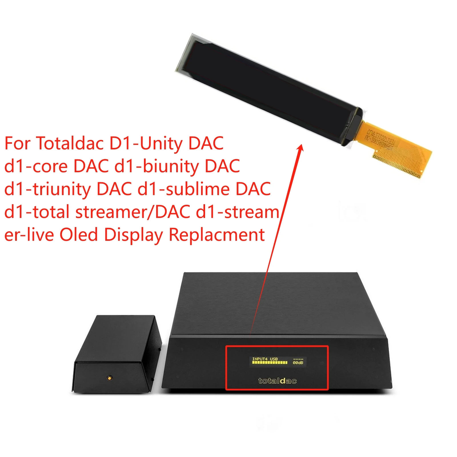 New Oled Display for Totaldac D1-Unity d1-core d1-biunity d1-triunity  d1-sublime d1-total streamer/DAC d1-streamer-live Repair
