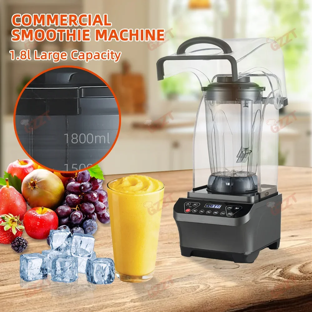 1800w Professional High Speed Blender Countertop Blender for Kitchen Smoothie Maker With Sound-proof High-Power Brushless Motor