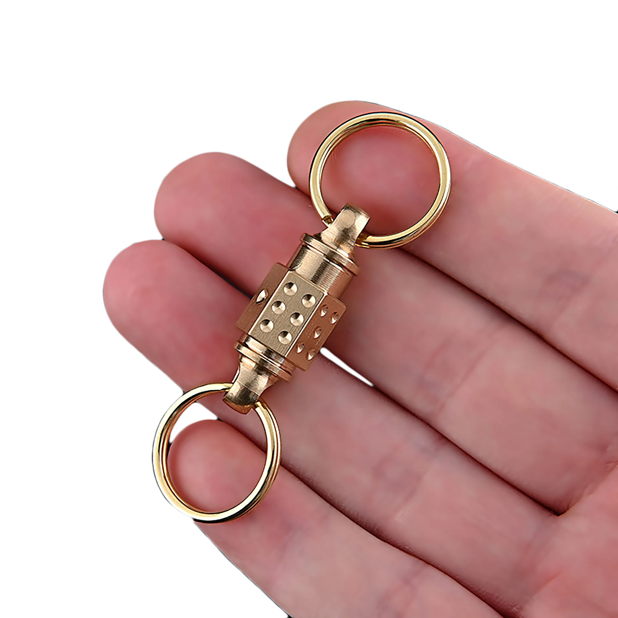 Super fine  Solid brass Pull quick release swivel detachable keychains  carabiner split keyring DIY EDC Tool