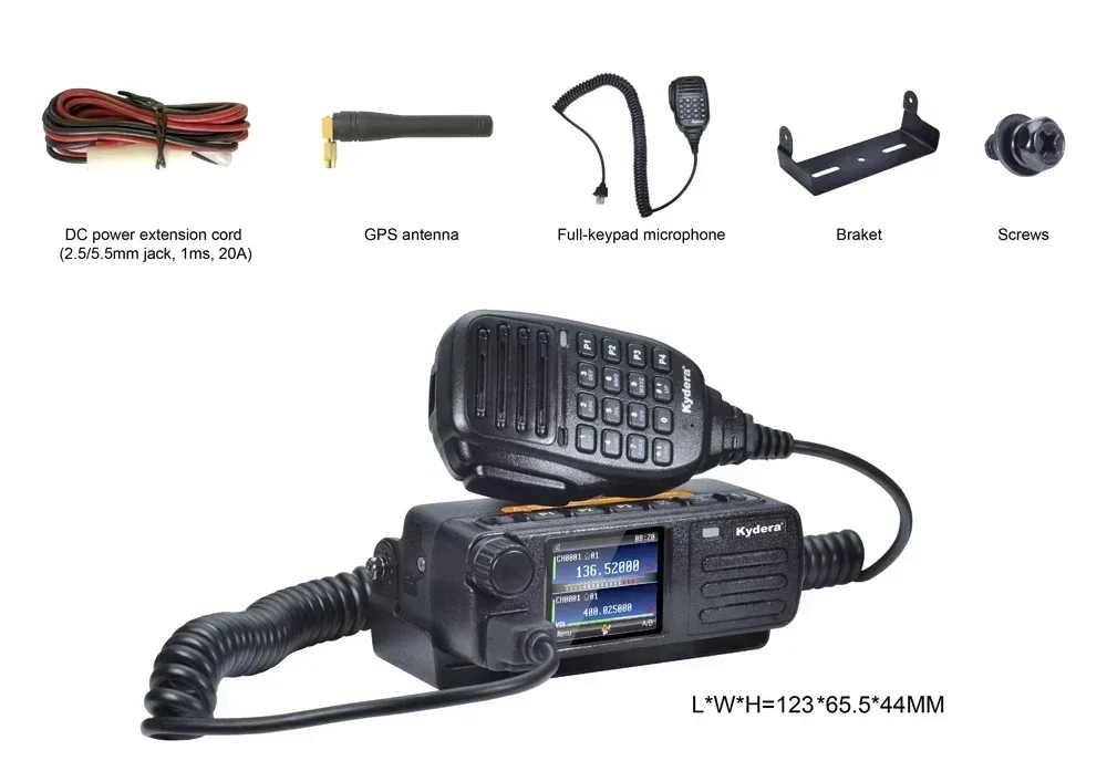 

2026 VHF UHF Mini Dual Band DMR Mobile Radio CDR-300UV Vehicle Mounted Two Band DMR Amateur Walkie Talkie & PC Cable
