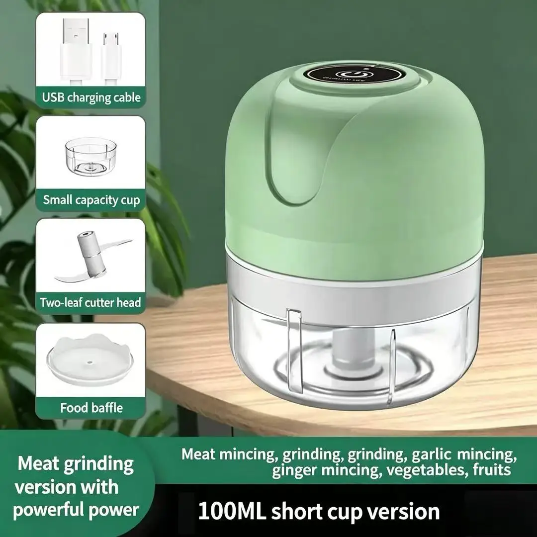 23W USB Rechargeable Electric Garlic Chopper 100ML/250ML Mini Food Processor Meat Grinder Vegetable Cutter Garlic Masher Baby Fo view 2