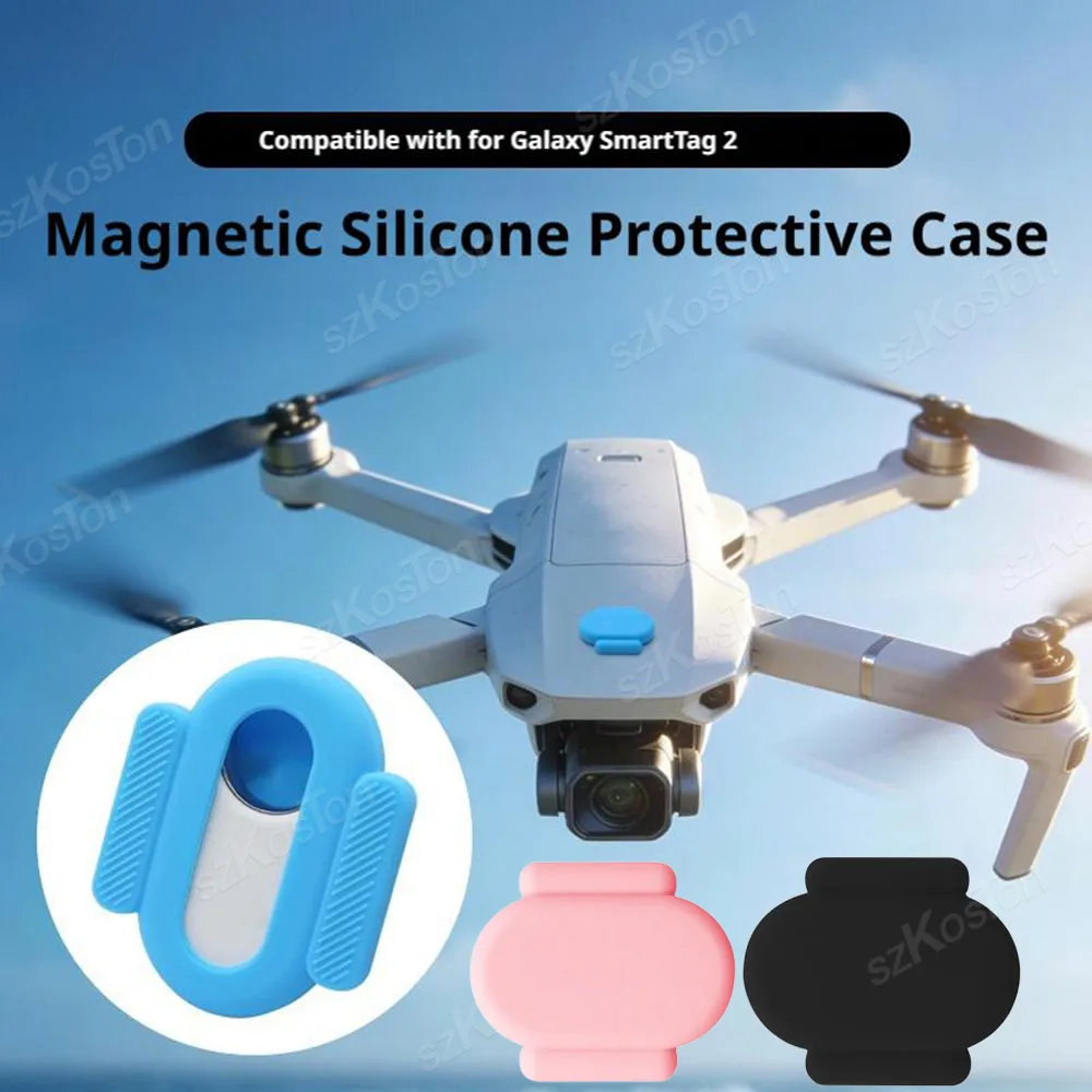 For Samsung Smart Tag 2 Magnetic Holder Anti-loss Silicone Protective Case for SmartTag2 Cover Car Bike Drones Skateboards