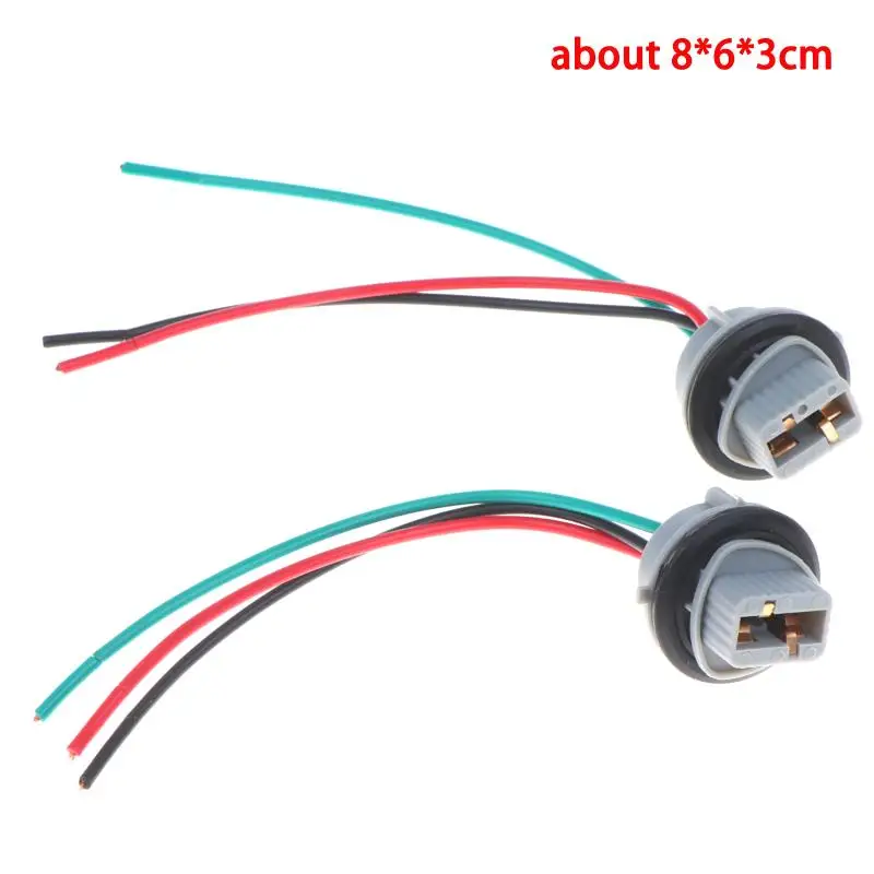 2 Stück 7443 Autobremslichtsockel T20 Lampenstecker Kabelsatz Wasserdichter Lampenstecker für den Austausch von Autolichtern – Detail 7