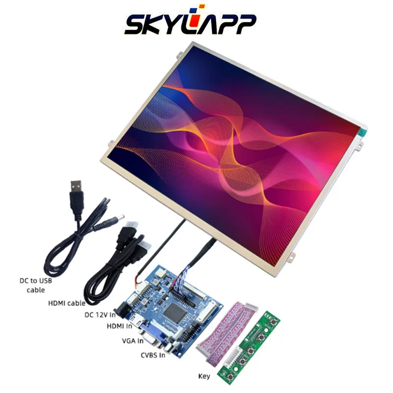 Imagem -02 - Painel Touchscreen Industrial para Exibição Secundária de Computador Hdmi Vga Cvbs Ips Display Usb Tela Lcd 4:3 1024x768 12v 104 em