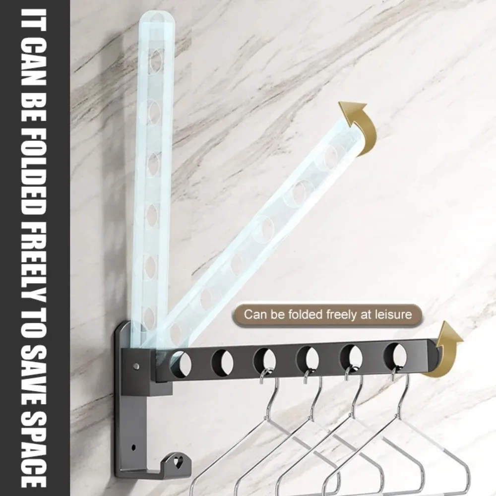 Colgador de ropa sin perforaciones, gran espacio con ganchos de 8 agujeros, gancho retráctil, montaje en pared para armario de cocina, ventana de pared, ropa para niños