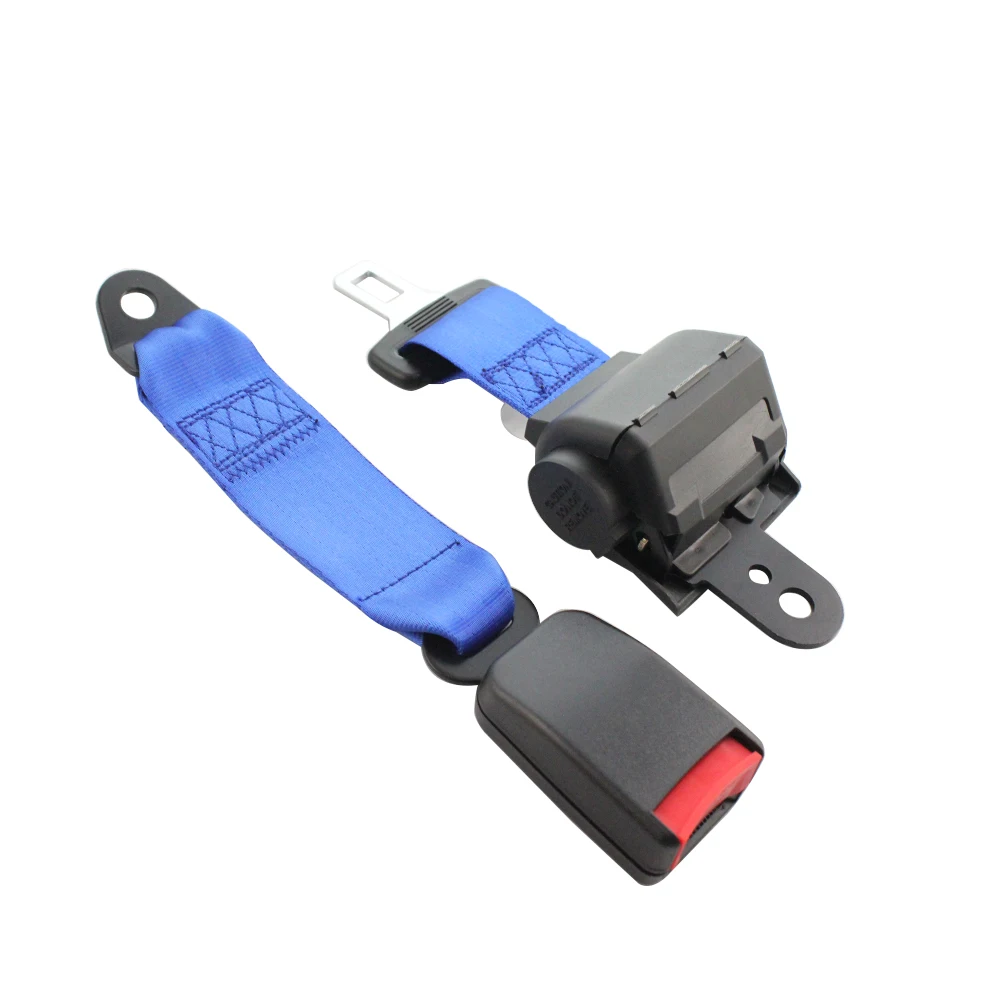 2 Point Universal Car Safety Belts Adujstable Seat Belt Automatic Telescopic Lock Buckle Retractors Universal Blue Car Belt