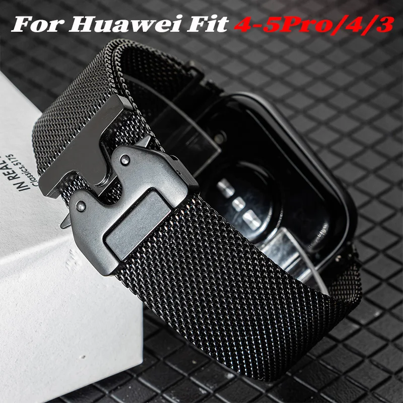 Milanese-Armband für Huawei Watch Fit 4 5Pro 4 5 Luxus Edelstahl Metall-Schlaufenarmband für Huawei Fit3 Uhrenarmband Zubehör