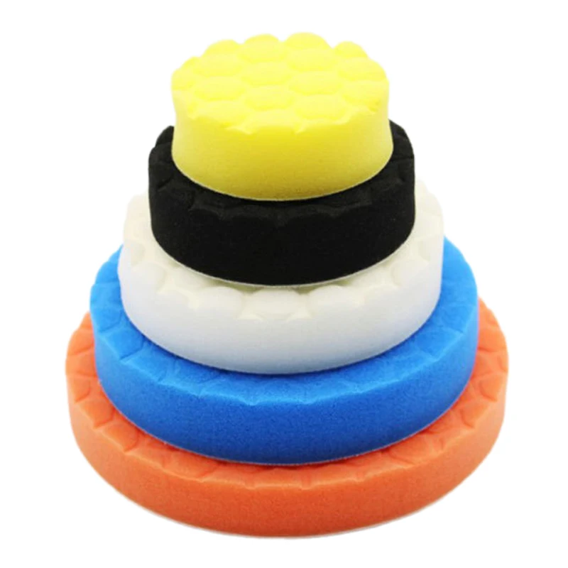 

5 шт. 3/4/5/6/7 дюймов полировальные полировальные подушечки комплект губок для автомобильного буфера полировщик составление и вощение