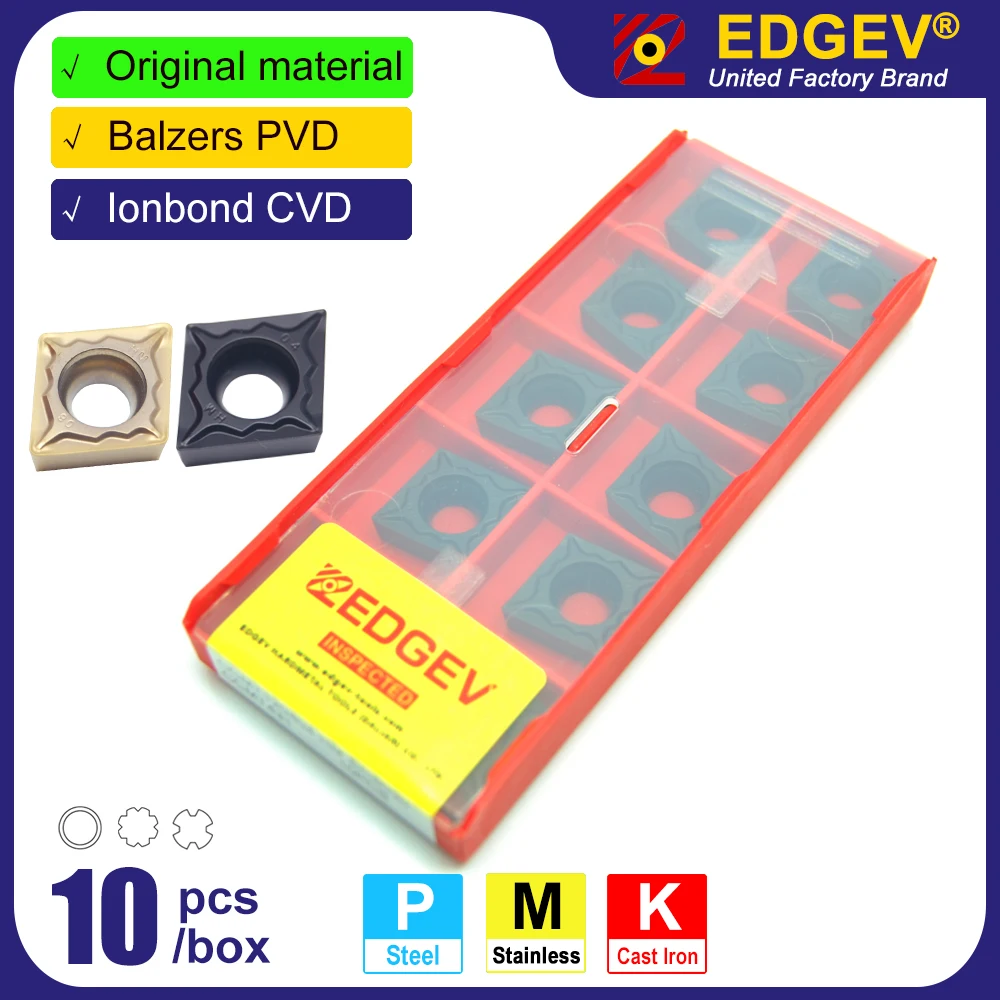 Herramientas de torneado interno CNC, insertos de carburo, cortador de torno, EDGEV CCMT060202 CCMT060204 CCMT09T304 CCMT09T308 CCMT120404 CCMT120408