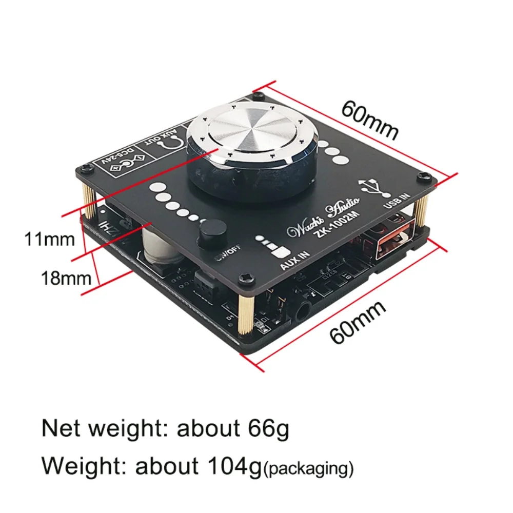 ZK-502M/1002M 2.0 Stereo Bluetooth 5.0 Digital Amplifier Board 50W+50W / 100W+100W Audio Amplifier Module