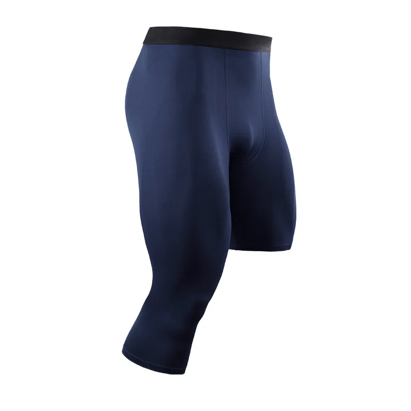 Mallas Capri de una pierna para hombre, pantalones para correr, gimnasio, baloncesto, fútbol, Fitness, ejercicio, deporte, 20, 3/4